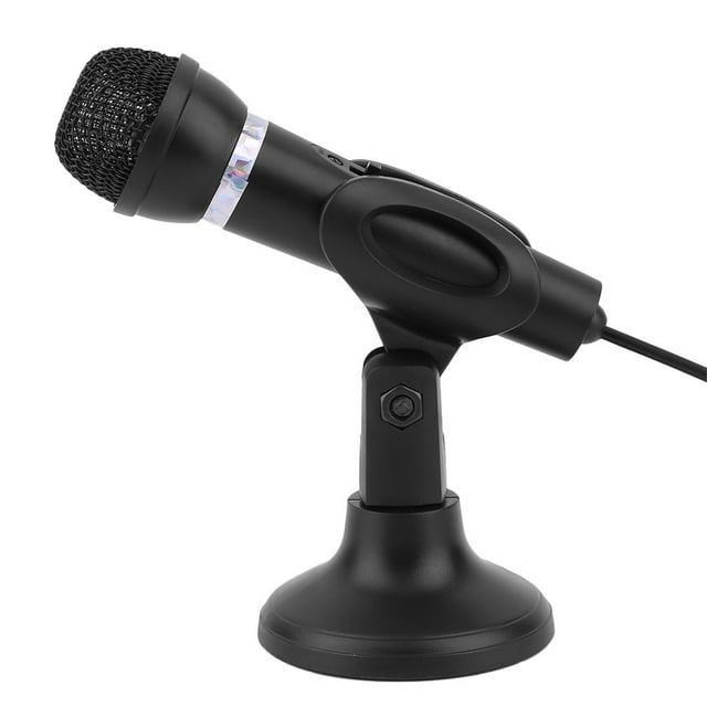 OUTAD Computer Notebook Desktop Microphone KTV-307 Wire Karaoke Handheld Microphone 3.5mm Mic With Base For Singing Recording