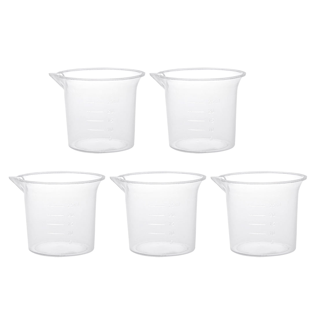 5pcs Measuring Cup Labs PP Graduated Beakers 25ml