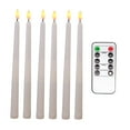 thumbnail image 3 of Rongfmy 6 Pieces LED Flameless Taper Candles Brightness Adjustable for Home Dinner Decor StyleC Yellow, 3 of 5
