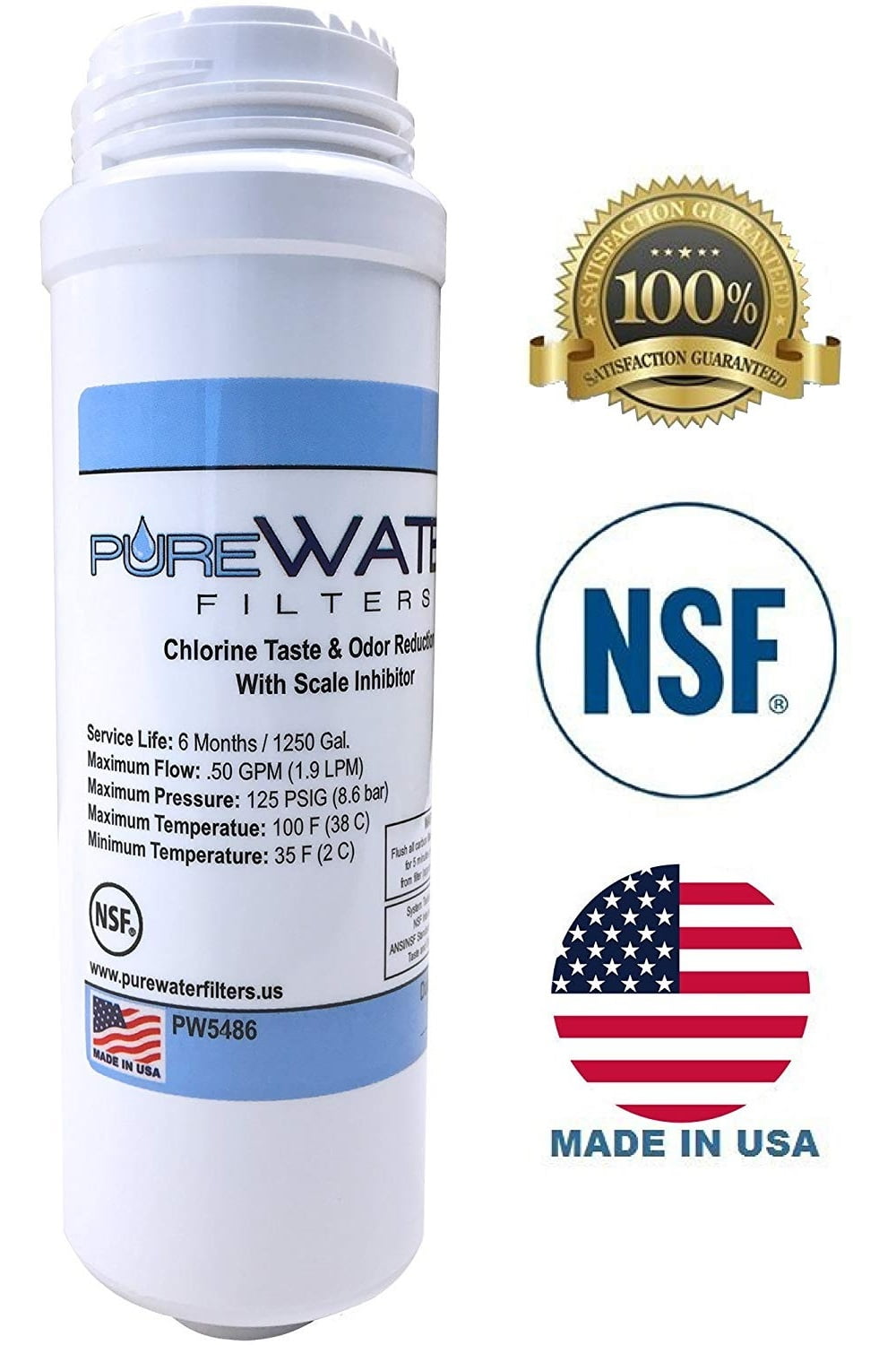PureWater Filters KQ8 Water Filter System for Direct Water Line Plumb Kit Hookup For Keurig Commercial Plumbable Brewers