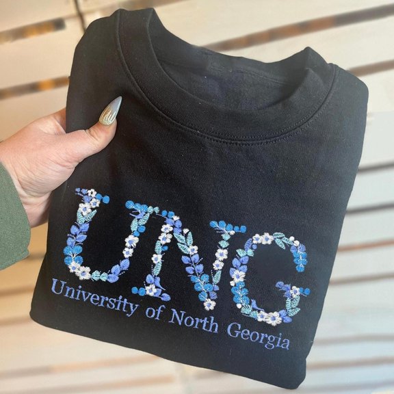 Personalized Floral Letter College Graduation Embroidery Sorority Gift, Sweatshirt