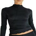 thumbnail image 1 of Tenues d'Automne 2 Pcs pour Femmes Manches Longues Col Montant + Ensemble Jupe Midi, 1 of 2
