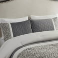 thumbnail image 3 of Gracie Mills Cecilia Comforter Set 5 Piece Jacquard Stripe Pewter Grey 15817, 3 of 5