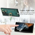thumbnail image 6 of SaniMore for Samsung Galaxy S23 Ultra Case, Card Slots [Up to 2] Carabiner Finger Ring Stand Magnetic Car Mount PU Leather Skin Soft Shockproof TPU Anti-drop Anti-scratch Wallet Shell -Green, 6 of 8