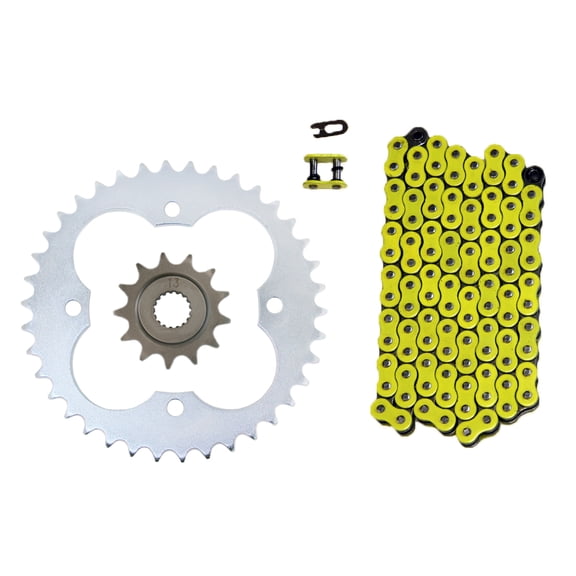 Factory Spec, Yellow 520x96 O-Ring Drive Chain 13/38 Sprockets compatible with 2006-14 Honda TRX450R TRX450ER