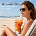 thumbnail image 4 of 40oz Insulated Clear Tumbler with Handle and Lid & Straw, Reusable Travel Mug for Cold and Hot Drinks, Double-Wall Plastic Water Bottle | Crystal-Clear | Car Cup Holder Fit | Leakproof | BPA-Free, 4 of 7