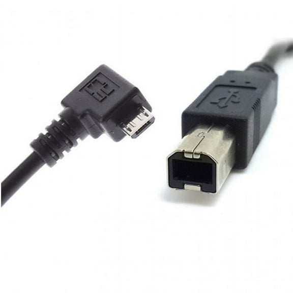 Chenyang CY 30cm Right Angled 90 Degree Micro USB OTG to Standard B Type Printer Scanner Hard Disk Cable Cable