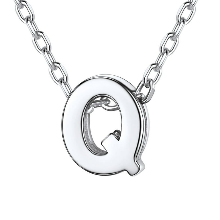 ChicSilver Initial Necklace for Women, 925 Sterling Silver Necklace Small  Letter V Pendant Necklace Name Alphabet Charm Jewelry for Teen Girls