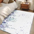 thumbnail image 5 of Purple Botanical Large Area Rugs for Bedroom Living Room, Soft Non Slip Carpet Bedside Rug, Spring Weeping Eucalyptus Leaves Rectangular Floor Cover Kitchen Accent Rug 2.7'x5' for Dining Room/Office, 5 of 9