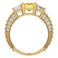 thumbnail image 4 of 3.61 ctw 3 Stone Anniversary Ring for Women | Emerald Cut Natural Citrine | Hyperallergenic Solid 14K Yellow Gold, 4 of 5