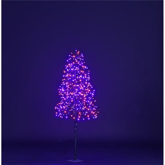 4 ft. Starburst LED Tree, Purple & Orange