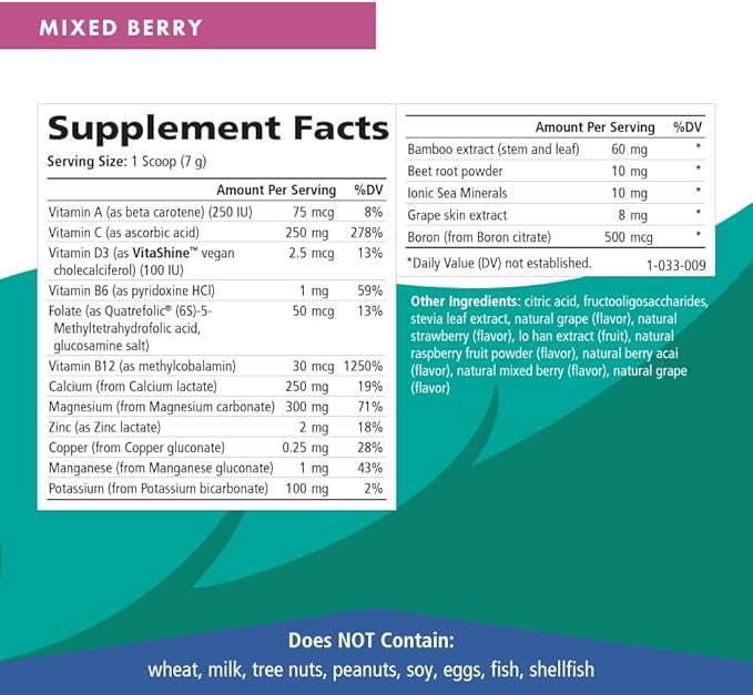 Ionic Fizz Calcium Plus by Pure Essence - Perfect Calcium/Magnesium Ratio with Vitamin A, B, C, D and Potassium Strong Bones - Mixed Berry - 7.41 oz