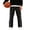 Black, variant on Men's Tear Away Sweatpants Loose Fit Snap Button Athletic Drawstring Jogger Casual Basketball Pants with Pockets