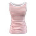 thumbnail image 3 of Womens Tank Sleeveless Round Neck Contrast Slim Top Casual Striped Summer Blouse, 3 of 3