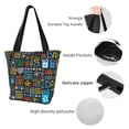 thumbnail image 5 of Horeoi Happy Father Day Print Shoulder Bag for Women Large Capacity Zipper Tote for Shopping Beach Travel Gym with Inner Pocket, 5 of 7