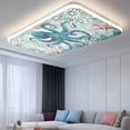 thumbnail image 2 of Coastal Octopus Fluorescent Light Covers, Teal Nautical Beach Starfish Vintage Magnetic Light Covers for Ceiling Lights, Fluorescent Ceiling Shade Filters for Classroom Bedroom Office 4x2Ft x 1PCS, 2 of 8