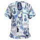 thumbnail image 2 of Puntoco Blusa de manga corta con cuello en V para mujer Uniforme de trabajo Blusa con estampado de dibujos animados Puntoco Puntoco-2705, 2 of 5