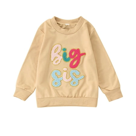

Toddler Girls Big Sis Letter Printing Causal Round Neck T Shirt Sweatshirt Long Sleeved Top Children s Clothing Halloween Kids Top Boys Fall Clothes Size 10-12 Youth Baby Girl Clothes 6-9 Months