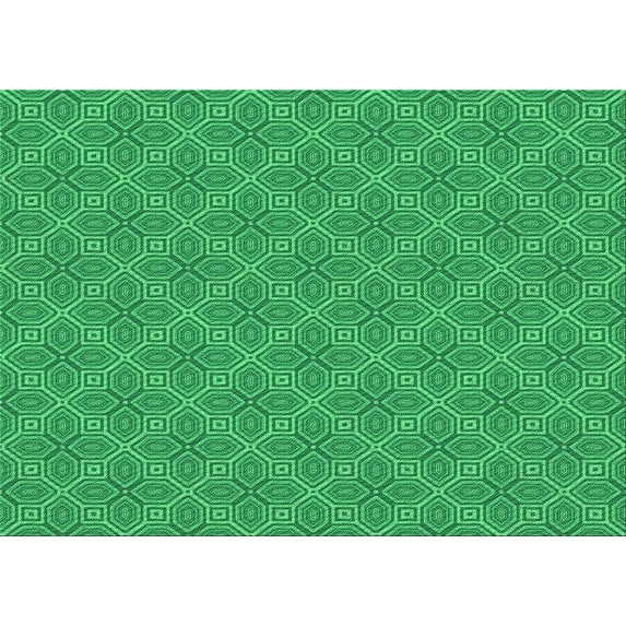 Ahgly Company Machine Washable Indoor Rectangle Transitional Neon Green Area Rugs, 8' x 10'