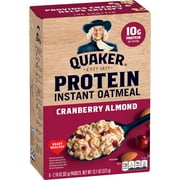 Quaker Protein Instant Oatmeal, Cranberry Almond Flavor, 2.18 oz Packets (6 Pack)