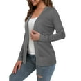 thumbnail image 3 of IROINNID Cardigan for Women Open Front On Sale Lightweight Cardigan Fitted Jacket Casual Office Cropped Outerwear,Dark Gray, 3 of 7