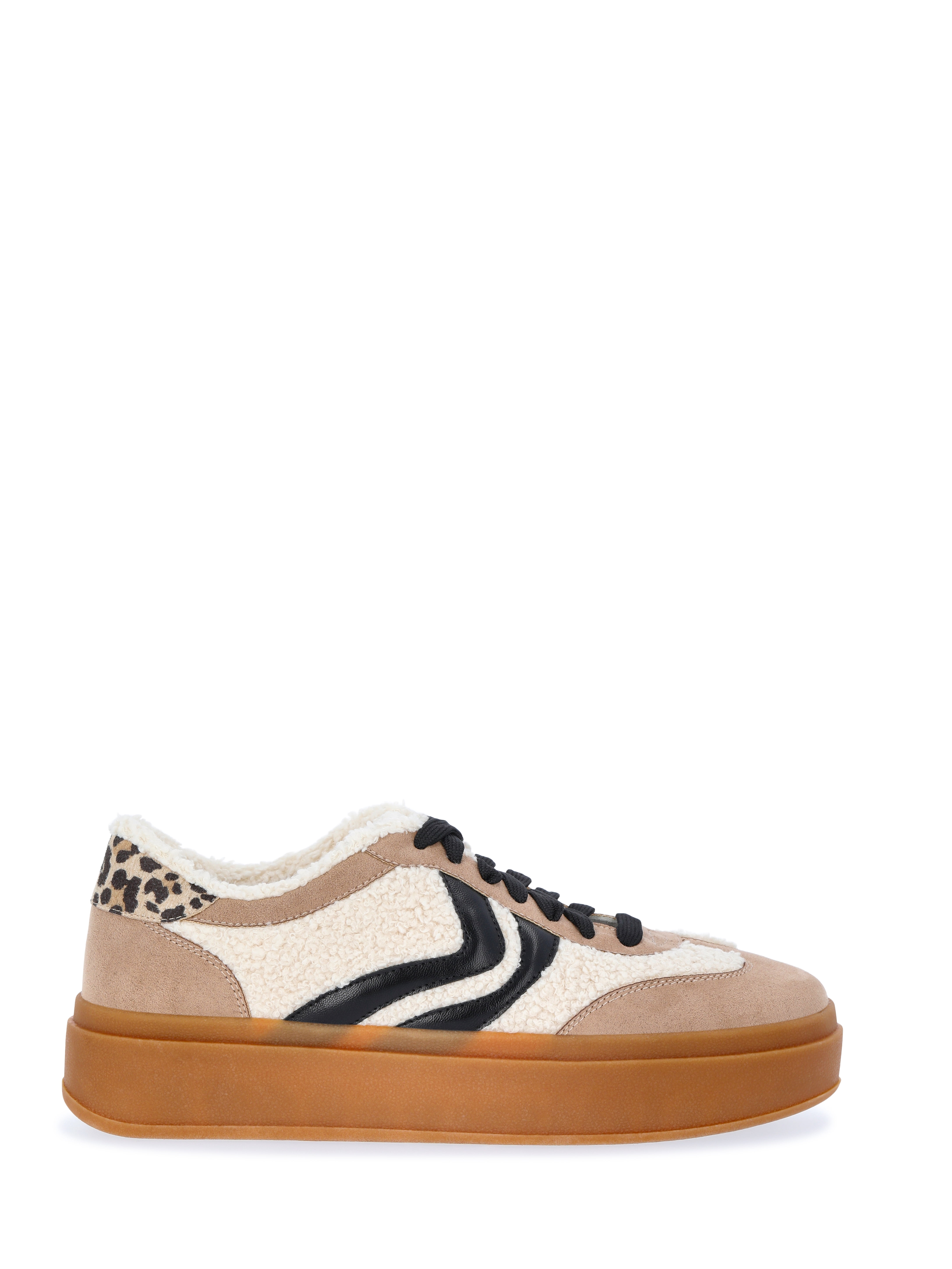 Madden NYC Women's Faux Shearling Platform Sneakers