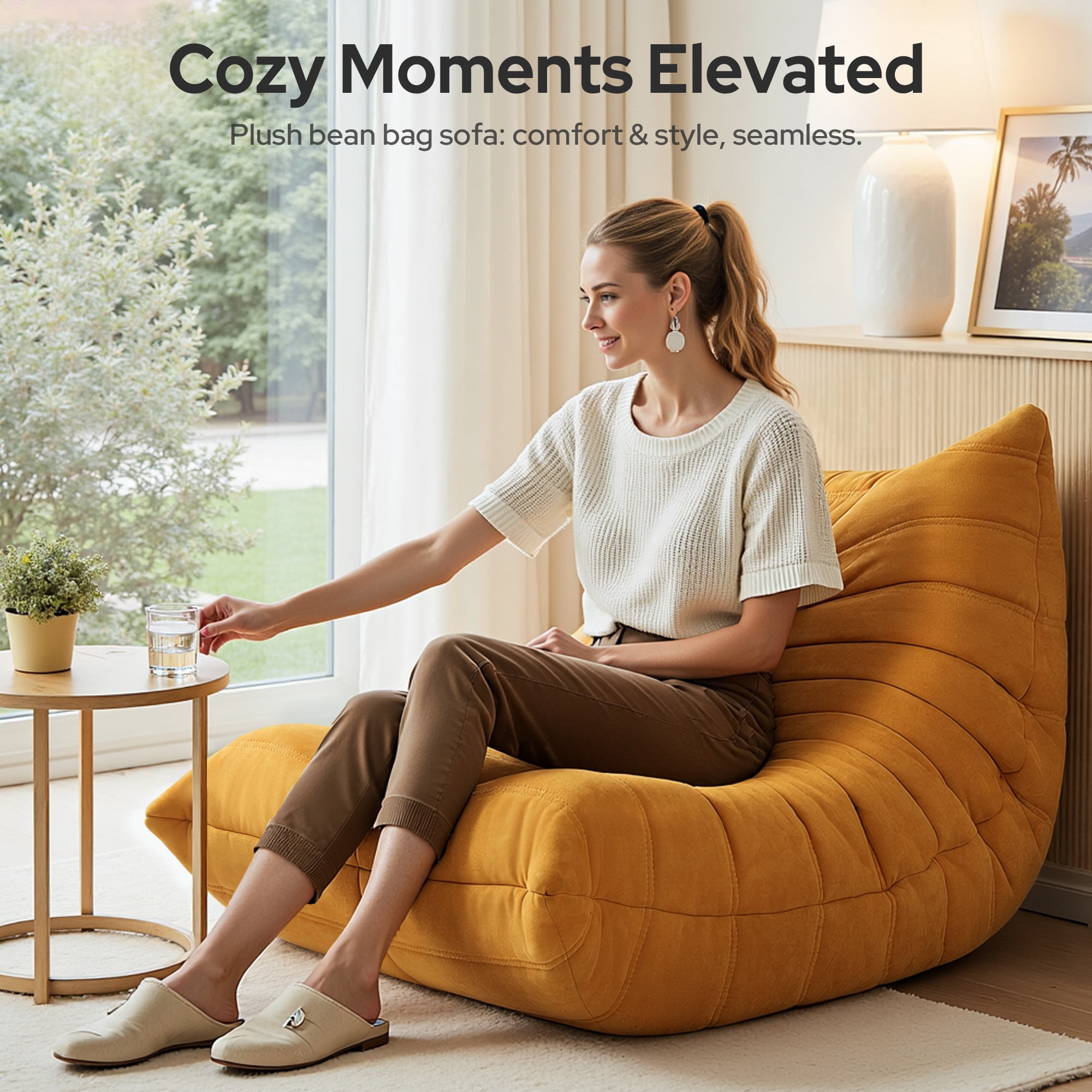 GGUG Adult Memory Foam Large Lazy Sofa, Comfy Back Support