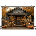 thumbnail image 3 of 12 x 10 ft Fall Thanksgiving Photo Backdrop, Autumn Fall Pumpkin Harvest Market Hay Maple Tree Leaves Background Backdrop Baby Shower Party Decoration Banner Supplies Photo Studio Prop, 3 of 5
