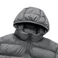 thumbnail image 5 of qafoshin Men's Padded Winter Jacket Warm Thickened Solid Long Sleeve Coat Trendy Casual Hooded Outerwear with Side Zip Pockets, 5 of 6