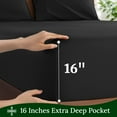 thumbnail image 3 of SONORO KATE 100% Cotton Bed Sheets Set, 1000 Thread Count 4 Piece Luxury Soft Sheets Set with 16" Deep Pocket, Full, Black, 3 of 10
