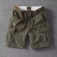 thumbnail image 2 of Men's Casual Cargo Shorts Regular Fit Multi-Pocket Outdoor Work Short Pants with Belt, Summer Quick Dry Hiking Shorts, 2 of 8