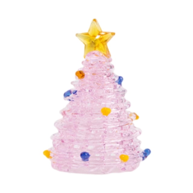 Adorno de árbol de Navidad de vidrio, estatua, escena, exhibición, accesorio, artesanía, regalo, escultura para rosa