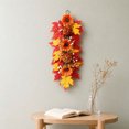 thumbnail image 5 of Cadancy Fall Wreath Artificial Maple Leaf Sunflower Door Swag with Berry Pumpkin Accent Hanging Ornament Thanksgiving Decorations Front Porch Harvest Seasonal Wall Decor, 5 of 6