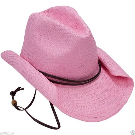 Rolled Brim Adult Womens Pink Cowboy Cowgirl Hat Costume Accessory