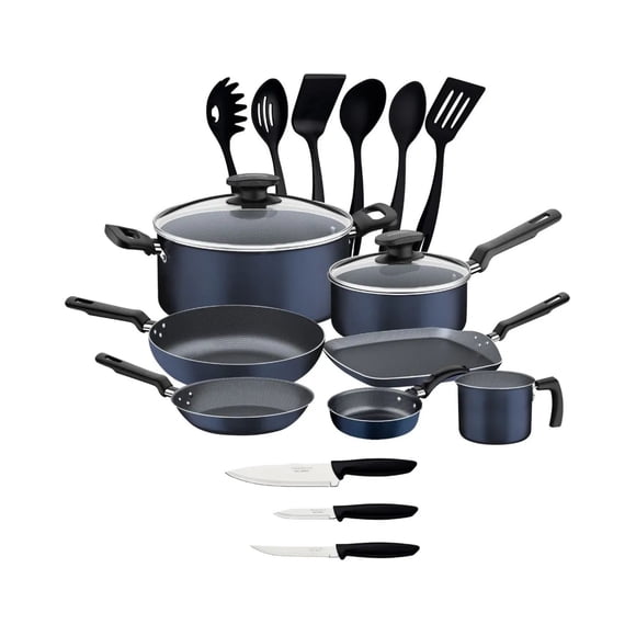 Batería de Cocina Tramontina Malta 18 Piezas Color Azul Modelo 32300-466