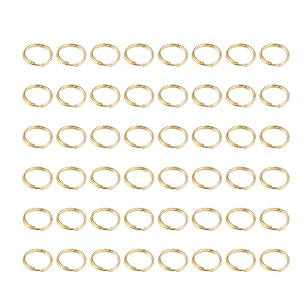 500Pcs 6MM Anillos abiertos Accesorios de joyería Forma redonda Doble círculo Anillos de cierre Materiales de fabricación de joyas DIY Set para aretes Collares (Dorados)