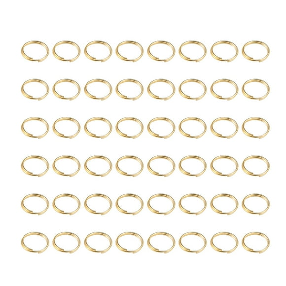 500Pcs 10MM Anillos abiertos Accesorios de joyería Forma redonda Doble círculo Anillos de cierre Materiales de fabricación de joyas DIY Set para aretes Collares (Dorados)
