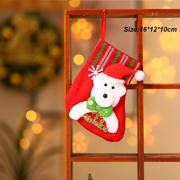 Calcetines pequeños de alta calidad para regalo de dulces, Mini rojo, adorno interior para árbol de Navidad, venta al por mayor, novedad de 2022