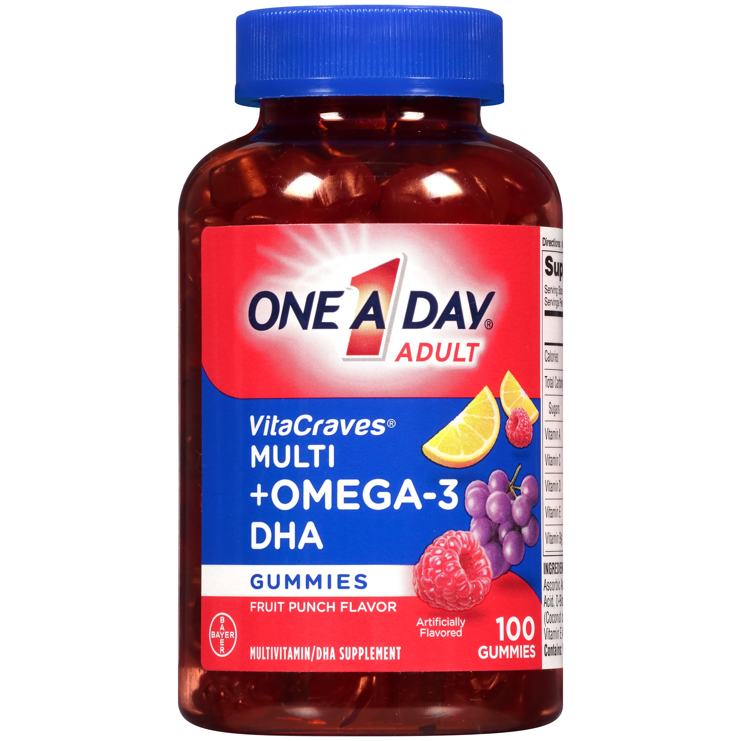 One A Day VitaCraves Multivitamin Gummies Plus Omega 3 DHA, Supplement ...
