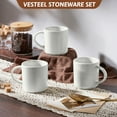 thumbnail image 6 of Vesteel Ceramic Coffee Mug Set of 6, 12 Ounce Porcelain Stoneware Mug with Handles, Catering Coffee Cups for Coffee, Tea, Hot Cocoa, Milk, Microwave and Dishwasher Safe, Speckled White, 6 of 9
