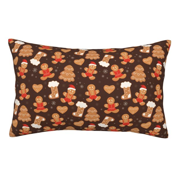 Balery Christmas Gingerbread Cookies Funda de Cojín Estampada, Regalos para Mujeres, Regalos de Amor para Ella, Regalos para Novia o Esposa, Funda de Almohada-14"x20"