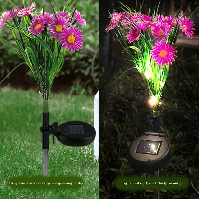 Luces De Jardín Las luces solares de crisantemo duran hasta 8-12H Regalo para familiares Amigos Madre Ndcxsfigh Para estrenar