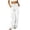 White, variant on Tqcoqu Women's Wide Leg Elastic Waist Cargo Pants,Solid Drawstring Outdoor Hiking Casual Trousers With Multi Pockets