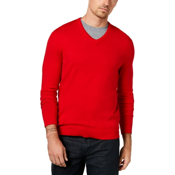 Alfani Mens Knit V-Neck Pullover Sweater - Walmart.com