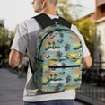 thumbnail image 7 of Haiem Hawaiian Style Lightweight Backpack for School, Classic Basic Water Resistant Casual Daypack for Travel with Bottle Side Pockets, 7 of 7