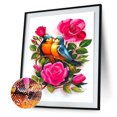thumbnail image 2 of Cuadros Decorativos Kits de pintura de diamantes de bricolaje 5D de flores y loros Taladro cuadrado completo (20X30CM) Likrtyny embutido en tela, 2 of 6