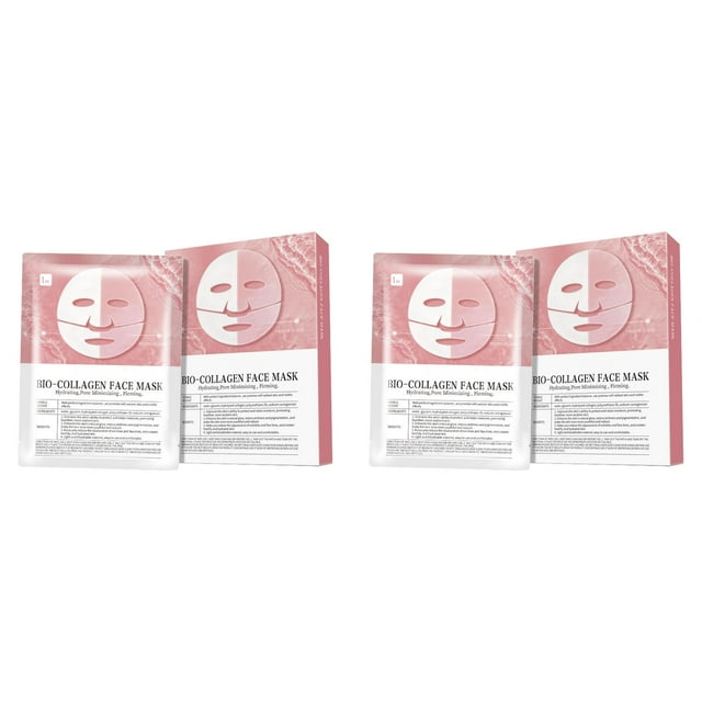 Masque au Collagène de Nuit - Masque Facial au Collagène QuasiBio de Nuit, Masque Hydratant Profond pour Peau Ferme, Soins du Visage Patchs Anti-Rides pour Réduire les Rides et Minimiser les Pores, 4 Pcs*2