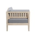 thumbnail image 5 of Linon Sorrell Acacia Corner Outdoor Lounge Chair with Cushions, Natural/Gray, 5 of 13