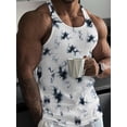 thumbnail image 3 of Haitryli Mens Sleeveless Training Tank Tops Muscle Bodybuilding Tee Shirts Knitted Sport Gym Vest White&Black M, 3 of 7