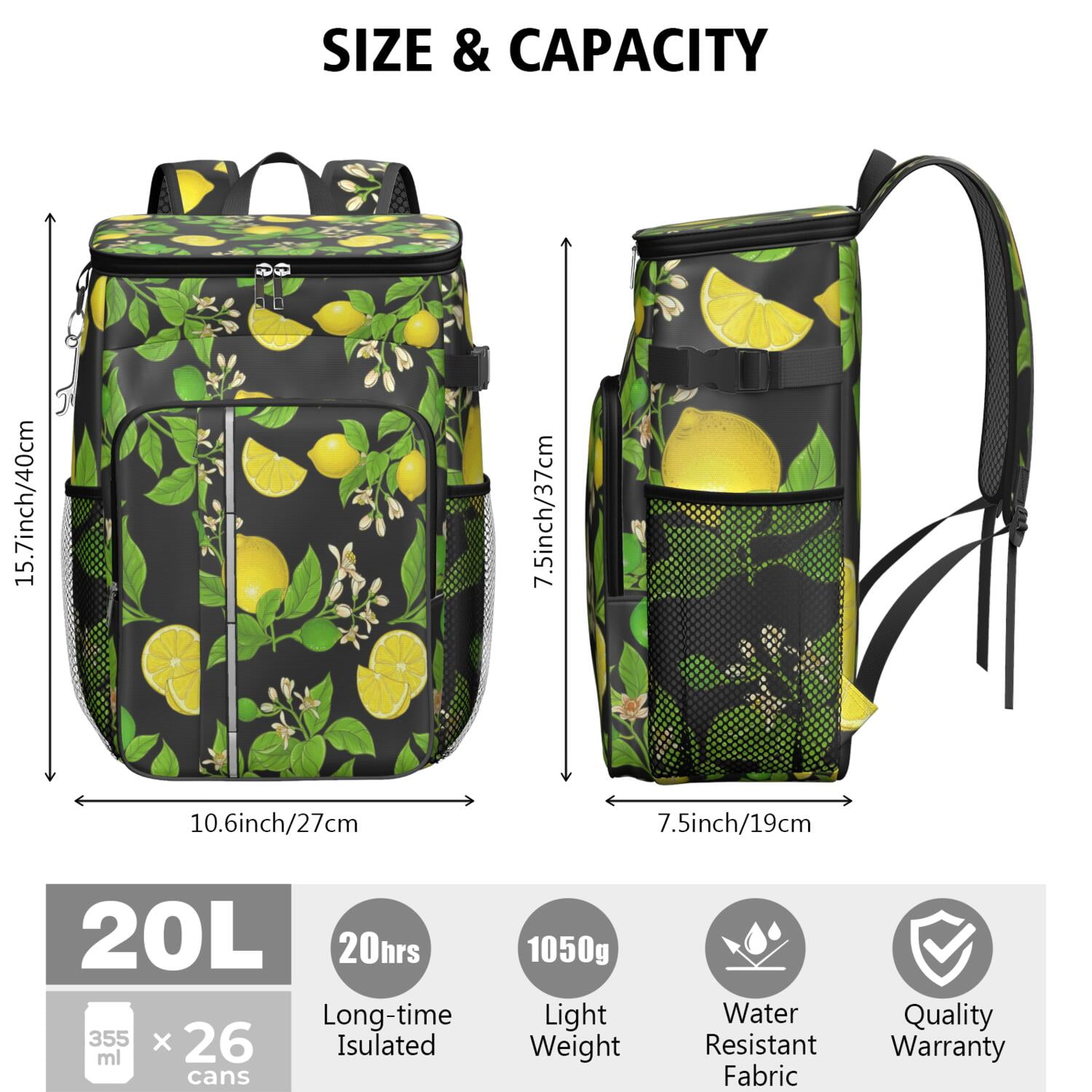 Neon Green & Yellow Insulated Backpack Cooler Backpack cooler – tuff gear main image 2
